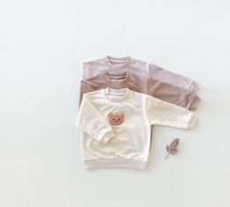 Chemises à capuche pour bébé, hauts avec broderie d'ours, vêtements pour garçons âgés de 9 à 3 ans, collection automne 2022