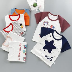 Shirts 2022 Kid's T-shirt Korte mouw Pure katoenen baby Cartoon Girls Zomerstijl Koreaanse stijl Unlined Top Childrensw