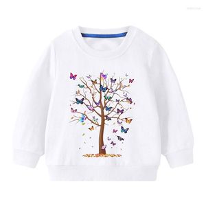 Shirts 2022 Lange mouwen T-shirt Magic vlinderboom Grafisch kostuum Kinderen 2-7 jaar oud Basic Tops Girl Bottoming Shirt 1-stuk/set