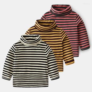 Chemises 2022 printemps automne hiver 3 4 5 6 7 8 10 12 ans enfant coton col haut manches longues col roulé rayé T-Shirt pour enfants bébé garçon