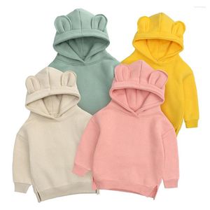 Shirts 2022 peuter Baby Kids jongens meisjes kleding kleren vast gewone hoodie sweatshirt tops herfst herfst vroeg winter hoodies jas