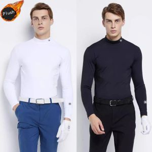 Chemises 2023 Vêtements de golf Automne et hiver Men de terre en peluche chemise élastique sport chaud