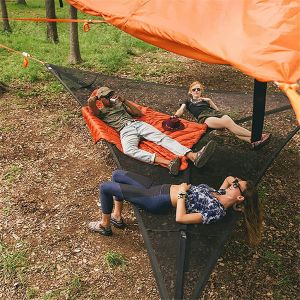 Shirts lucht multiperser driehoek hangmat draagbaar mesh mesh luchtboom tent vrije tijd netbed hangmatten toeristen camping vliegtuig slapen