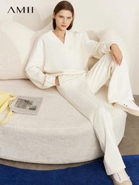 Chemises Amii minimalisme costumes femmes 2022 printemps élégant banlieue mode sweats amples + décontracté pantalon droit séparément 12241259