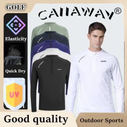 Chemises authentiques caiiawav golf manches longues pour hommes à manches longues pour hommes à manches longues de golf sports à manches longues confortables