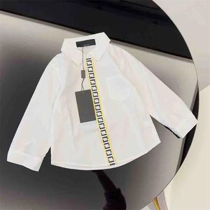 Shirts Baby Jongens Designer Shirt Kinderblouse Kinderlente Shirts met lange mouwen Kinderen Letter Tops Kinderen Casual T-shirt Witte kleding