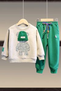 Shirts Baby Girls Boys Contrast 3D Sweatshirt+Drawstring Sweatpant Sets Child Tracksuit School Kinderen 2 stuks Jogging Outfit 113 jaar