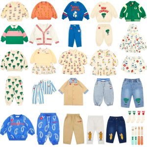 Shirts Bebe Brand 2023 Spring Korean Kid Boys Sweatshirt Children Cotton Gedrukte Casual hoodies pullover Baby Pant Kleding Girl Dress