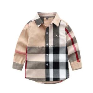 Shirts Boys Plaid Shirt, Kids Long Sleeve Shirts, Spring Autumn Children Turndown Collar Tops, Cotton Child Shirt Clothing, 27 jaar