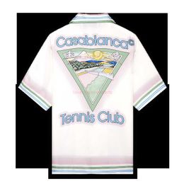 Shirts Casa Designer Fashion Clothing Shirts Tracksuits lieten Satin Casablanca -stijl shirt tennisclub losse dames veelzijdige FA vallen