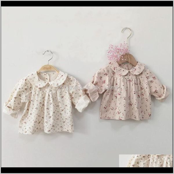 Chemises Vêtements Bébé Enfants Maternité Drop Livraison 2021 Automne Filles Blouse Coton Bio À Manches Longues Floral Style Coréen Une Pièce Bébé Fille
