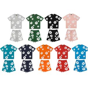 Chemises Denim Tshirt Designer T-shirt Mens Unisexe Brangdy Street Graffiti Print mousse Imprimé Summer Casual Wear en gros de 2 pièces Discus