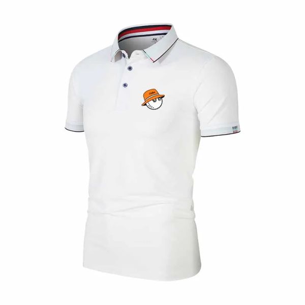 Chemises broderie Menbon Men Golf Shirts Polo Breathable Polo Spandex Spandex Top à manches courtes Golf Wear Man Polo Tshirt