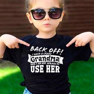Chemises Mode Garçon Fille Streetwear Back Off I Have A Crazy Grandma Print Funny Kids Tshirt Toddler Unisex Short Sleeve Letters T-shirt