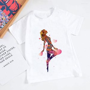 Chemises mode dessin animé Ballet danse t-shirt 24M-9T ans à manches courtes enfants filles vêtements pour enfants été bébé o-cou hauts