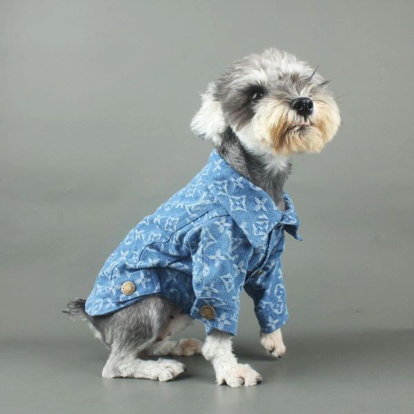 Chemises Fashion Pet Jean Shirt for Dogs Denim Soft Denim French Bulldog Apparel Costumes pour petits chiens moyens