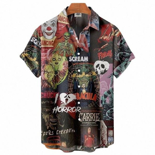Chemises pour hommes Modèle de crâne de beauté Chemises à manches courtes Fi Street Style Hip Hop T-shirts surdimensionnés Cardigan Tops Free Ship e4lu #