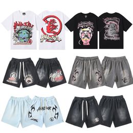 Chemises pour hommes Hellstar Designer Tshirt Femme Femmes survêtement Hommes Shorts Sweatpant Geometric Tees Vacation Loose Overs Support T Vêtements Hell Star Shirt