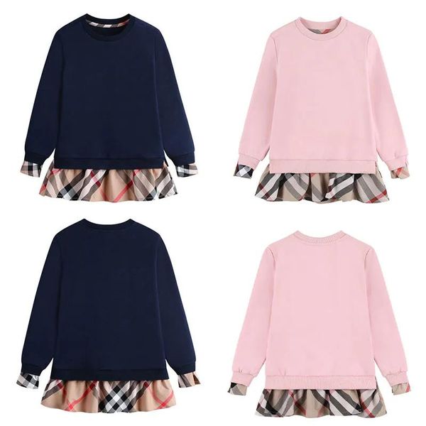 Chemises Filles pull tricoté rayé chemises à carreaux pull enfant en bas âge enfants à manches longues pull enfants col rond mode automne hiver Swe