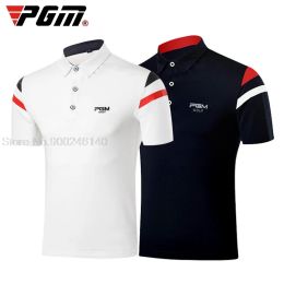 Shirts Golf T-shirt PGM Heren shirts met korte mouwen Zomer Ademend Elastisch Casual Uniformen Sport Golf Tenniskleding Golfkleding MXXL