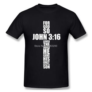 Shirts John 3 16 Christian Cross Religieuze Bijbel Vers Geschenken T -shirt Man T -shirt Vrouw Haruku Streetwear