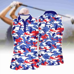 Shirts jumeast dames mouwloze golfpolo shirts 3d geprinte swing camouflage cartoon sportkleding tee workout light academia y2k kleding