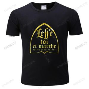 Shirts leffeyourself en lopen als je nog steeds kunt t -shirt Franse tekst Humor bier alcohol drinkliefhebbers EU -maat t -shirt