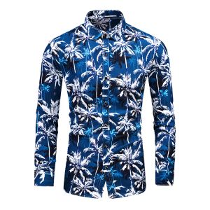 Shirts lifenwenna 6xl 7xl shirt mannen nieuwe herfst persoonlijkheid bedrukt lange mouw shirts heren heren casual plus size bloemen strand hawaiian shirt