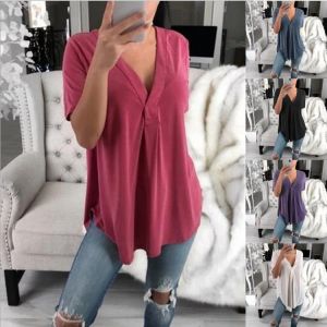 Chemises Vêtements de maternité à manches longues Vneck Blouse Shirt Pullover Top Summer Loose Femme Femme Femme Solie Chemises Solide Plus taille