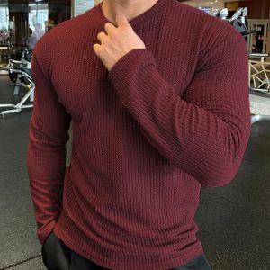 Shirts mannen mode bodybuilding met lange mouwen t -shirts oneck solide casual lente herfst tejes mannen shirt losse tops streetwear tee shirt