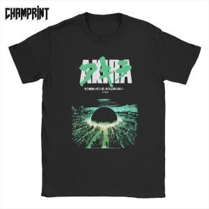 Shirts mannen t -shirt akira groen Japanse stadsexplosie casual 100% katoenen tee shirt korte mouw t shirts ronde kraag kledingfeest