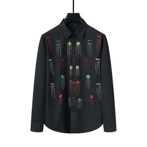 Camisas diseñador para hombres vestidos de negocio camiseta moda para algodón casual de algodón de ajuste delgada rayas de rayas pequeñas hombre de caballo sólido ropa corta de mangas largas