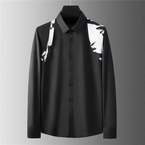 Chemises pour hommes robes chemises Designer Polo Shirt pour hommes robe Habir T-shirt de soie à manches longues à manches longues à manches