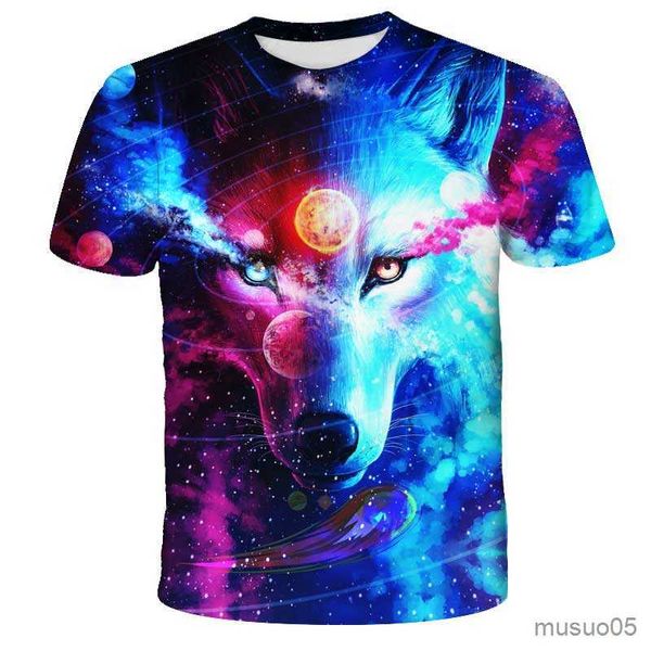 Camisetas Nuevo Animal Niños Verano Lobo Camiseta Dibujos animados Lobo Tops Ropa informal para niños Camiseta de dibujos animados para niñas Niños Ropa