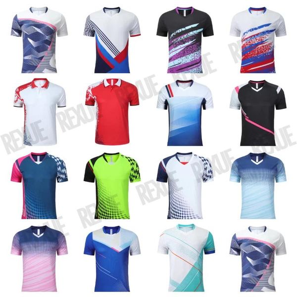 Camisas Camisa de deportes nuevos Camisas de bádminton Camisas de juego de tenis de mesa para mujeres / hombres / niños Ropa Ejercicio POL O ropa