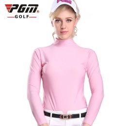 Chemises PGM Golf Ice Silk Bottom Coat Ombrage de Suncreen Tshirved Tshirt Ice Silk Shirt Summer UltraHin Cool Money YF001