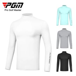 Shirts pgm golf heren zonnebrandcrème shirts ijs zijde lange mouw UV -bescherming cool ademende hoge elastische sporttraining kleding yf488