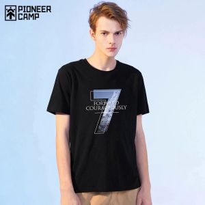 Chemises Pioneer Camp New Fashion T-shirt Men Numéro 7 Coton imprimé Black Blue jaune Tshirts d'été masculin ADT0207181H