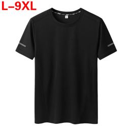 Chemises t-shirt hommes Plus taille hommes t-shirts 6 xl 7xl 8xl 9xl grande taille noire blanc tshirts d'été basique surdimension