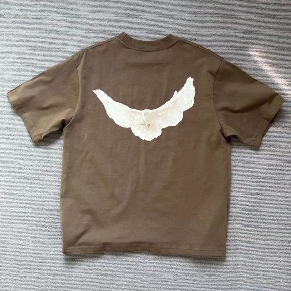 Camisetas Camiseta Diseñador Camiseta para hombre 3 Marca Conjunta 290 g Peso Algodón Febric Ropa de calle para mujer Patrón de paloma Calidad superior al por mayor