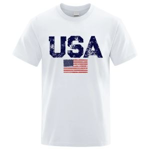 Shirts Vintage USA Flag Street Print mannelijk