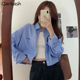 Chemises Femmes Cropped Chic Trendy Preppy Casual Ins printemps S3xl Tender Sunroproof Simple Streetwear Blusas Allmatch 240407