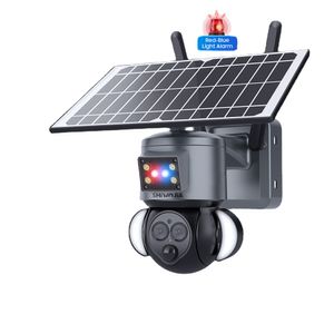 SHIWOJIA 8MP 4K Solar CAMERA WIFI 12X ZOOM Solar Panel Battery Security Camera Dual Lens Anti-theft Siren Alarm Surveillance Cam