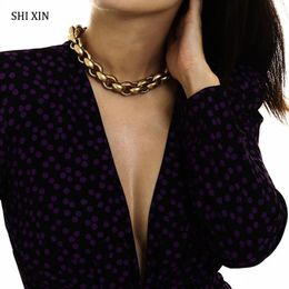 Shixin Punk Gold Chain Chunky Necklace 2020 Statement Fashion Choker ketting voor vrouwen Hiphop Short Female Collar Gift 247D