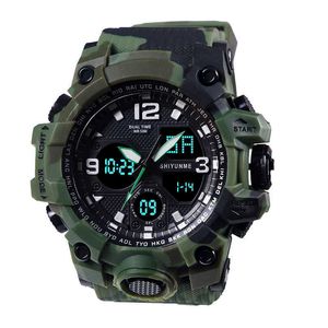 SHIYUNME mode hommes Sport montre à Quartz mâle militaire étanche chronomètre numérique réveil Relogio Masculino G1022