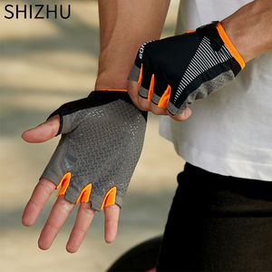 SHIZHU 2018 Men Fingerless Gloves Summer Male Sports Gloves Driving Climbing Fitness Gym Lifting Weights Dumbbell Gloves 2017424