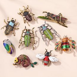 SHMIK femmes hommes abeille coléoptère cristal perle broches broche mode métal mignon insecte bijoux accessoire rétro femmes hommes broche