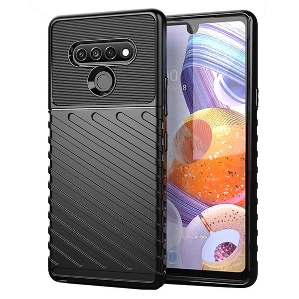 Estuche duradero protector de goma TPU flexible de absorción de impactos para LG stylo 6 G8X V50S V60 Thinq K50S Q51 Q51