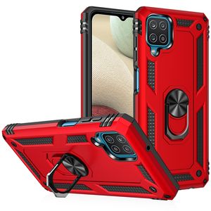 Schokbestendige Auto Houder Cases Voor Samsung A33 A53 A73 A52 A72 4G 5G A02S A32 S22 A13 S20 FE Note 20 Ultra A42 A12 A41 Metalen Vinger Ring Beugel Hybrid Combo Heavy Duty Cover