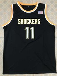 Shockers # 11 Landry Shamet ita State College Basketball Jersey Maillot de broderie à double couture pour hommes Personnalisez n'importe quel nom et numéro
